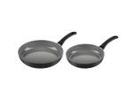 Ballarini Pfannenset Bari Ceramic, Schwarz, Metall, 2-teilig, 30x13x47 cm, backofengeeignet, antihaftbeschichtet, Kochen, Pfannen, Pfannensets