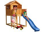 Spielturm FUNGOO "My House", blau, Spieltürme, KinderB:163cm H:284cm T:440cm, Holz, Spielhaus & Rutsche, Sandkasten, FSC - schützt Wald, B:163cm H:284cm T:440cm