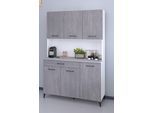 Buffet PARISOT "Parisot Malice 11, (B/H/T ca. 120x180x44)", grau (beton optik hell, weiß), B:120cm H:180cm T:44cm, Holzwerkstoff, Schränke, Buffet, ohne Elektrogeräte