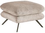 Polsterhocker 3C CANDY "Beatrice", braun, B:70cm H:45cm T:70cm, 100% Polyester, Hocker, Polsterhocker, quadratisch 70x70cm, in Fellimitat