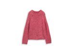 TOM TAILOR Damen Loose Fit Strickpullover mit Wollanteil, rosa, Meliert, Gr. M