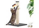 Rohrschneider ® Kratzbaum L, mit Katzenspielzeug, Bodenplatte mit Cordbezug dunkelgrau 36 cm, 36 cm, 64 cm