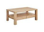 Linea Natura Couchtisch, Eiche, Holz, Wildeiche, massiv, 2 Schublade(n) Schubladen, rechteckig, eckig, 70x47.5x110 cm, Stauraum, Wohnzimmer, Wohnzimmertische, Couchtische, Couchtische mit Rollen
