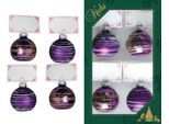 Dekokugel KREBS GLAS LAUSCHA "Tischkartenhalter CBK21527, Weihnachtsdeko", lila (flieder), Dekofiguren, in Form einer Weihnachtbaumkugel