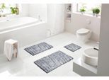 Badematte LINEA DUE "Punto", grau (silberfarben, grau), H:20mm, Baumwolle, Polyester, Badematten, Badematte