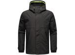 Regenjacke STONE HARBOUR "Zanjaar", Herren, Gr. L (52), schwarz, Obermaterial: 100% Nylon. Innenfutter: 100% Polyester. Ärmelfutter: 100% Polyester, gerade Po-bedeckend, hoch geschlossener Ausschnitt, mit Knöpfen,verstellbar Rippstrickbündchen mit Druckknöpfen,verstellbar, Jacken Regenjacke, Herren Übergangsjacke mit Fleece-Futter