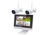 LUVISION Dual WLAN Funk Kamera Set Überwachungssystem mit Monitor Cloud 4 bis 8 IP Kameras & App 4 Kameras