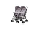 Chipolino Zwillingskinderwagen Double Point klappbar Korb Sonnendach Frontbügel grau