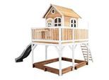 Ambia Garden Spielturm , Braun, Grau, Weiß , Holz , Hemlocktanne , 377x291x255 cm , EN 71, CE, FSC 100% , Freizeit & Co, Gartenspielzeug, Spieltürme