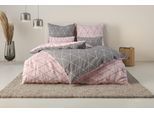 Bettwäsche ANDAS "Balsby", rosa (rosa, grau), B/L: 155cm x 220cm, 1 Stk., 1 Stk., Renforcé, B/L: 80cm x 80cm, 2 Stk., Renforcé, Obermaterial: 100% Baumwolle, Bettwäsche, Bettwäsche, in Gr. 135x200 oder 155x220 cm, 100% Baumwolle