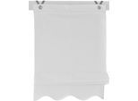 Raffrollo KUTTI "Olivia" Gr. 1, weiss (weiß), B:45cm H:140cm, Obermaterial: 100% Baumwolle, Raffrollos, Raffrollo, blickdicht, Baumwolle, Hakenaufhängung