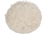 Wollteppich THEKO "Flokati XXL", beige (natur), H:100mm Ø:70cm, Wolle, Teppiche, original griechischer Flokati, Hochflor, Uni-Farben, reine Wolle