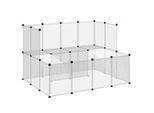 VidaXL Kleintierkäfig PP Stahl Freigehege Transparent/Schwarz