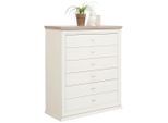 Hom`in Kommode, Grau, Weiß, Holzwerkstoff, 6 Schublade(n) Schubladen, 95x115x43 cm, Typenauswahl, Beimöbel erhältlich, Wohnzimmer, Kommoden & Sideboards, Kommoden