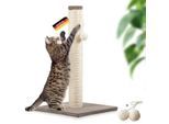 Rohrschneider ® Kratzbaum L, mit Katzenspielzeug, Bodenplatte mit Cordbezug taupe 36 cm, 36 cm, 64 cm