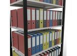 Schulte Lagertechnik Büroregal Stecksystem MultiPlus150, Grundregal, 5 Fachböden, mit Mittelanschlag, B 1000 x T 600 x H 1800 mm, Schwarz/Lichtgrau