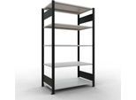 Schulte Lagertechnik Büroregal Stecksystem MultiPlus150, Grundregal, 5 Fachböden, ohne Mittelanschlag, B 1000 x T 600 x H 1800 mm, Schwarz/Lichtgrau
