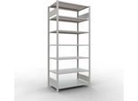 Schulte Lagertechnik Büroregal Stecksystem MultiPlus150, Grundregal, 7 Fachböden, ohne Mittelanschlag, B 1000 x T 600 x H 2300 mm, Lichtgrau RAL 7035
