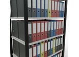 Schulte Lagertechnik Büroregal Stecksystem MultiPlus150, Grundregal, 6 Fachböden, ohne Mittelanschlag, B 1000 x T 600 x H 2000 mm, Schwarz/Lichtgrau