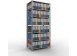 Schulte Lagertechnik Büroregal Stecksystem MultiPlus150, Grundregal, 7 Fachböden, ohne Mittelanschlag, B 1000 x T 600 x H 2300 mm, Silbergrau/verzinkt