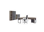 Mid.you Büro Office Edition - Büro Set 4, Sonoma Eiche, Anthrazit Hochglanz, Holzwerkstoff, 6,6 Fächer, 3 Schublade(n) Schubladen, Made in Germany, erweiterbar, in verschiedenen Holz-Dekoren erhältlich, Schreibtisch seitenverkehrt montierbar, abschließbar, Arbeitszimmer, Büromöbelsets & -serien, Büromöbel-Sets