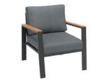 Ambia Garden Loungesessel , Anthrazit, Grau, Naturfarben , Holz, Metall, Textil , Eukalyptusholz , massiv , Füllung: Schaumstoff, Polyester , eckig , 73x74x75 cm , Gartenmöbel, Loungemöbel, Lounge-Sessel