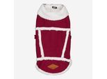 Rote Hundejacke mit Fleece-Elementen