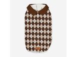 Mehrfarbiger Pullover für Haustiere mit Rautenmuster
