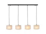 BRILLIANT Pendelleuchte "Odar", schwarz (schwarz, beige), 4, H: 113,5cm, 1 Stk., Leuchten, 4 flammig, 113,5 cm Höhe, E27, Metall/Textil/Papier, schwarz/beige, Pendelleuchte