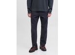 Chinohose JACK & JONES "JPSTKANE HANK CHINO BF", Herren, Gr. 32, Länge 32, schwarz navy, Web, Obermaterial: 73% Baumwolle, 24% Polyester, 3% Elasthan, unifarben, relaxed fit knöchellang, Hosen Chinohose