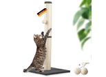 Rohrschneider ® Kratzbaum L, mit Katzenspielzeug, Bodenplatte mit Cordbezug