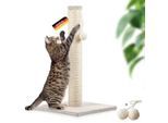 Rohrschneider ® Kratzbaum L, mit Katzenspielzeug, Bodenplatte mit Cordbezug beige 36 cm, 36 cm, 64 cm