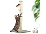 Rohrschneider ® Kratzbaum L, mit Katzenspielzeug, Bodenplatte mit Cordbezug