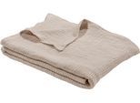 Wohndecke "HEVIN", grau (taupe), B:280cm L:250cm, Baumwolle, LEGER HOME BY LENA GERCKE, Wohndecken, Wohndecke, Tagesdecke im Baumwoll-Crinkle-Effekt, Musselin, Kuscheldecke