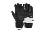 Skihandschuhe REUSCH "Thunder R-TEX XT", Damen, Gr. 7.5, grau (schwarz, grau), 80% Polyester, 14% Ziegenleder, 3% Polyurethan, 3% Elasthan, unifarben, Handschuhe, mit wasser- und winddichter Membran