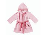 Babybademantel EGERIA "Pony" Gr. 92, rosa, L:53cm, Walkfrottee, Hausmäntel, mit Kapuze und kleiner Stickerei, Organic Cotton