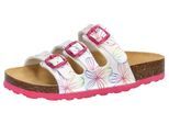 Pantolette LICO "Pantolette Bioline Flower Kids", Mädchen, Gr. 27, weiß, Synthetik, Schuhe Pantolette