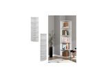 Oskar-Store Eckregal Fabienne, 180x40cm, Weiß, stehendes Bücherregal mit 5 Fächern