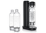 Arendo 4x Wassersprudler Soda Maker mit 3x 1000 ml Flaschen, kompatibel mit 60l CO2 Zylindern, (Set, 4-tlg., Soda Maker, 3x PET-Flaschen), Soda Streamer + 3 Wasserflaschen, BPA-frei, fein dosierbar, Carbonator