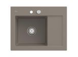 Villeroy und Boch Subway 45 Compact Einbauspüle 331202TR links, mit Ablaufgarnitur, Excenterbetätigung, 650 x 510 mm, timber CeramicPlus
