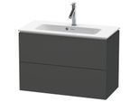 Duravit L-Cube Waschtisch-Unterschrank LC625704949 82 x 39,1 cm, graphit matt, 2 Schubkästen, wandhängend