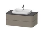 Duravit Happy D.2 Waschtisch-Unterschrank HP497109292 40,8 x 100 x 55 cm, 2 Schubkästen, für Aufsatzbecken, steingrau seidenmatt