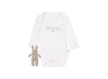 Erstausstattungspaket LILIPUT "Miracles do come true- we cant wait to meet you", Mädchen, Gr. 74/80, weiß (weiß, beige), 100% Baumwolle, KOB Set-Artikel Erstausstattungspaket, mit niedlichem Strickhasen