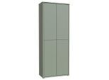 Xora Schuhschrank , Salbeigrün , Kunststoff , 8 Fächer , 74.5x191.9x34.9 cm , Typenauswahl, stehend , Garderobe, Schuhaufbewahrung, Schuhschränke