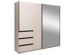 Mid.you Schiebetürenschrank, Kaschmir, Metall, 2 Fächer, 215x210x61.5 cm, in verschiedenen Größen erhältlich, Schrankfront mit Spiegel, Schlafzimmer, Kleiderschränke, Schwebetürenschränke