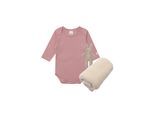Erstausstattungspaket LILIPUT "Strickhase Lou", Mädchen, Gr. 86/92, braun (braun, rosa), 100% Baumwolle, KOB Set-Artikel Erstausstattungspaket, mit Body, Strickhase Lou und Decke