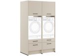 Impuls Waschmaschinenschrank IP 1200, Hellgrau, Holzwerkstoff, 126.4x206.2x68.5 cm, Pefc, Goldenes M, Made in Germany, erweiterbar, Waschküche, Waschmaschinenschrank