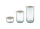 Blomus Vorratsgläserset Nomad, Hellgrau, Glas, 3-teilig, Küchenzubehör, Vorratsbehälter, Vorratsgläser