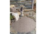 Teppich CARPET CITY "In-& Outdoorteppich Santorini 450, 3D-Effekt, Gestreift", braun, H:5mm Ø:120cm, Polypropylen, Teppiche, Teppich, Wetterfest & UV-beständig für Terrasse, Balkon, Küche, Flur