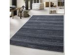 Teppich AYYILDIZ TEPPICHE "Plus 8000" Gr. 2, grau, B:80cm H:6mm L:150cm, Kunstfaser, Teppiche, Teppich, Läufer, gestreifter Flachflor, robust, Webteppich, alle Räume